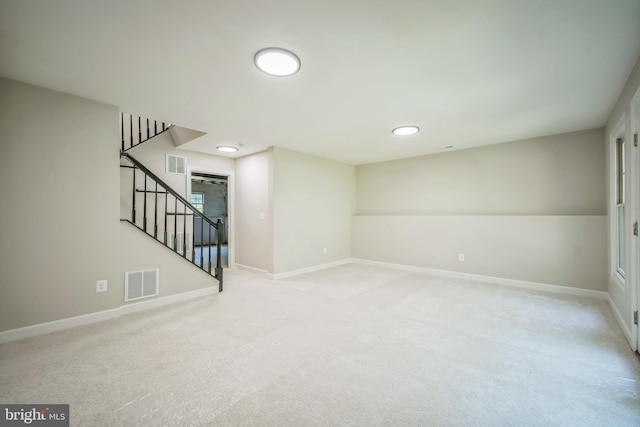 5561 Jowett Ct, Alexandria, VA 22315 - carpeted empty room with stairway and baseboards