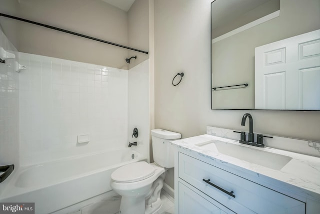5561 Jowett Ct, Alexandria, VA 22315 - bathroom featuring vanity, marble finish flooring, and washtub / shower combination