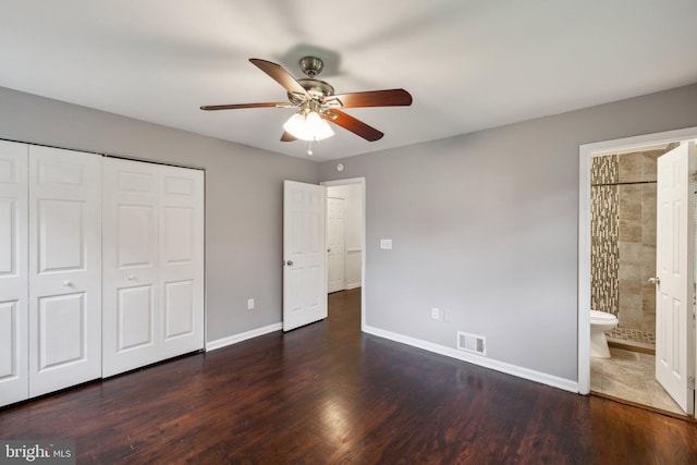 12991 Orleans St, Woodbridge, VA 22192 - unfurnished bedroom featuring baseboards, wood finished floors, a closet, and ensuite bath