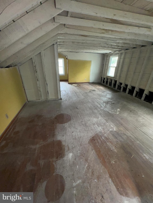 attic with healthy amount of natural light