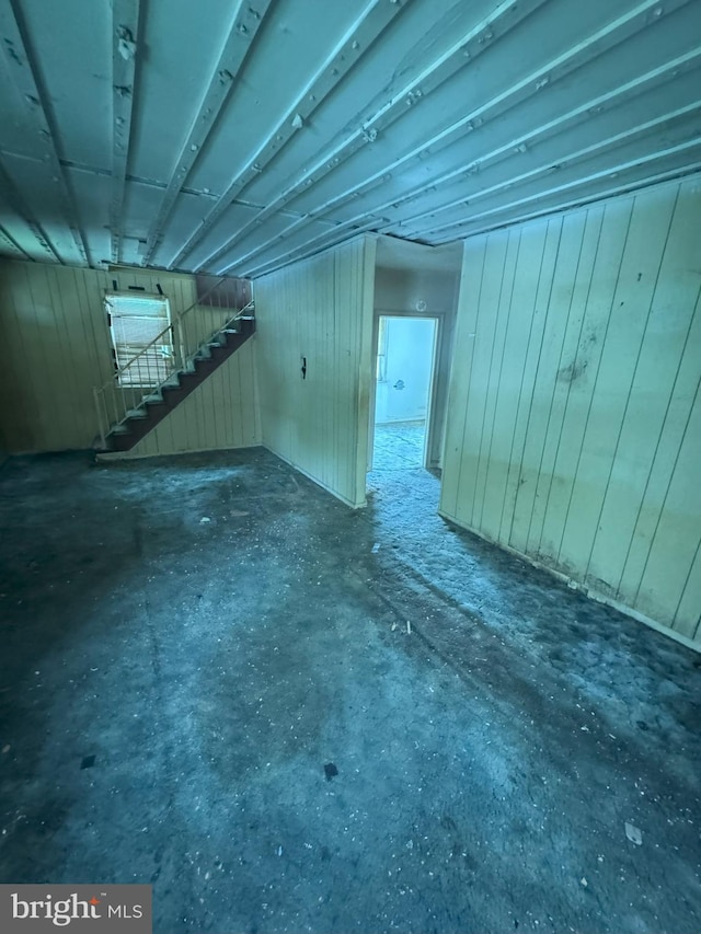 below grade area with stairs