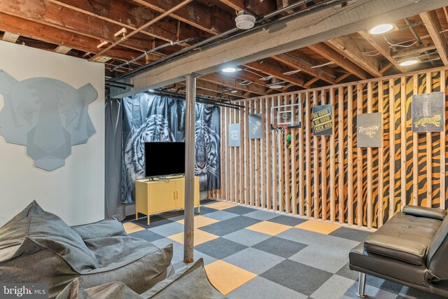 119 Burke, Towson, MD 21286 - below grade area featuring tile patterned floors