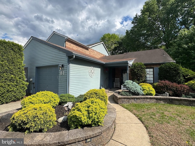 view of front facade featuring an attached garage