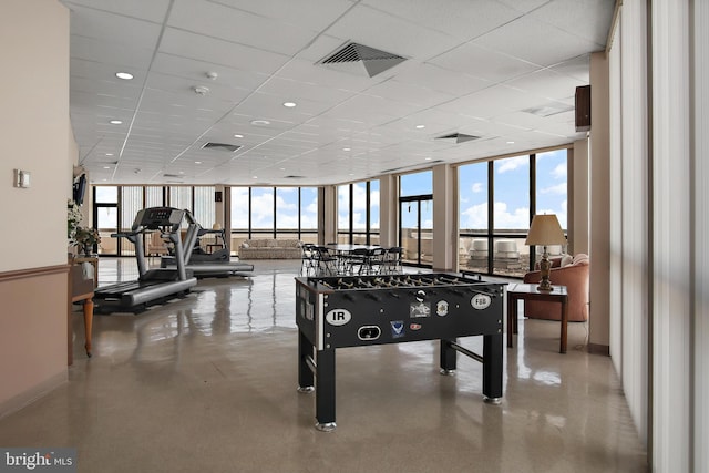 205 E Joppa Rd Unit 608, Towson, MD 21286 - playroom featuring expansive windows and a paneled ceiling