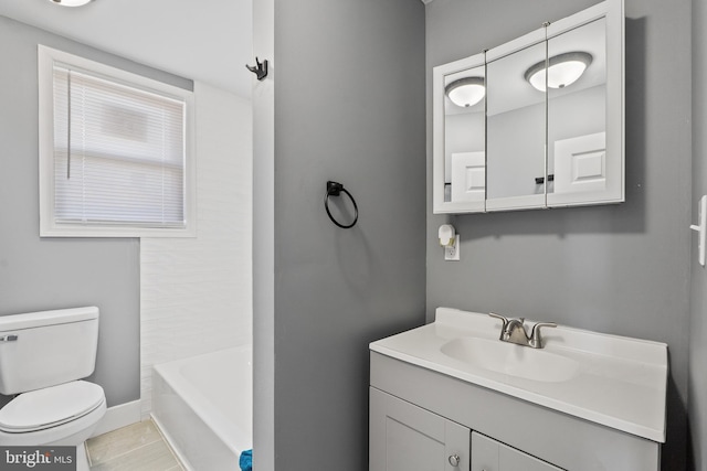 bathroom featuring toilet and vanity