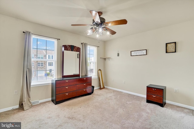 1550 Matthew Dr, York, PA 17404 - bedroom featuring light carpet, baseboards, and ceiling fan