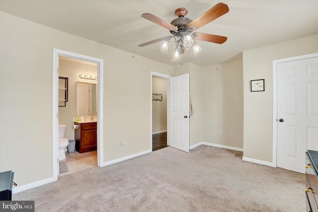 1550 Matthew Dr, York, PA 17404 - unfurnished bedroom featuring carpet flooring, baseboards, ensuite bath, and ceiling fan