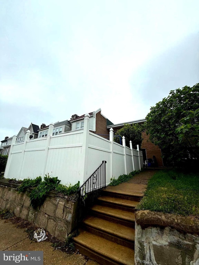 446 N Daggett St, Philadelphia, PA 19151 - view of side of home with fence and stairway