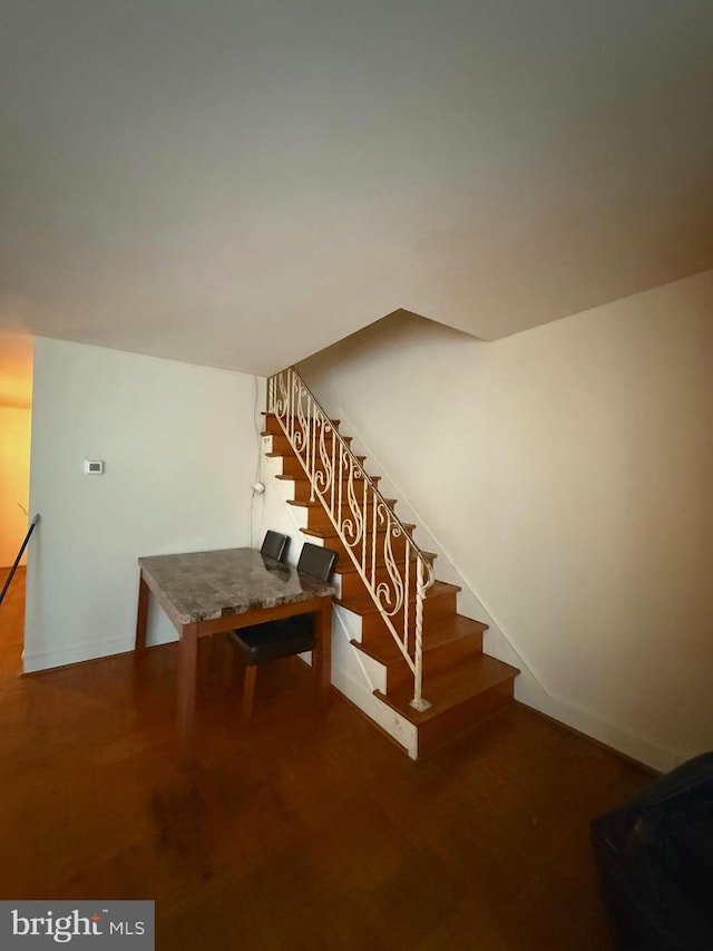 446 N Daggett St, Philadelphia, PA 19151 - staircase with wood finished floors and baseboards