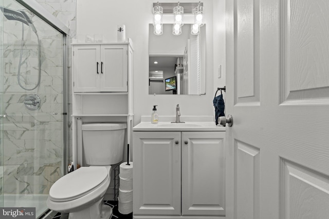 1807 N 27th St, Philadelphia, PA 19121 - bathroom with a marble finish shower, toilet, and vanity