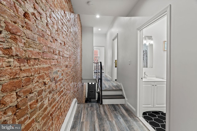 1807 N 27th St, Philadelphia, PA 19121 - corridor with wood finished floors and recessed lighting
