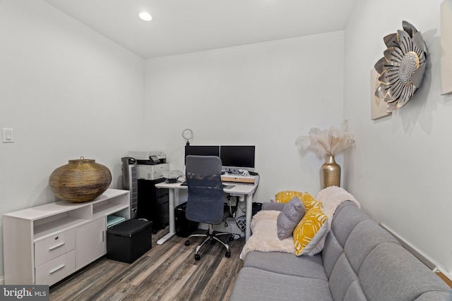1807 N 27th St, Philadelphia, PA 19121 - office area with dark wood-style floors and recessed lighting