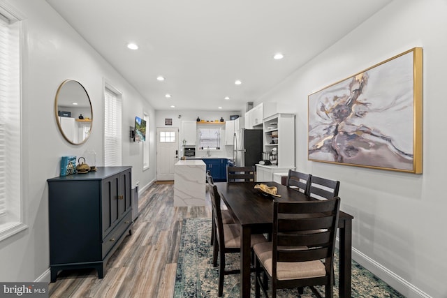 1807 N 27th St, Philadelphia, PA 19121 - dining space featuring wood finished floors, baseboards, and recessed lighting