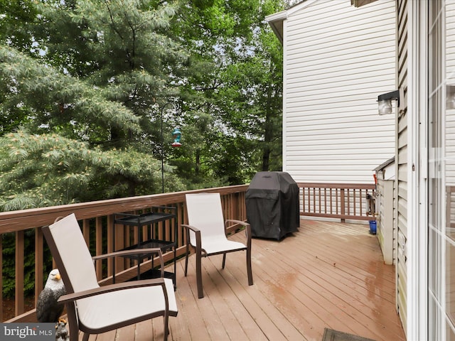 deck with area for grilling