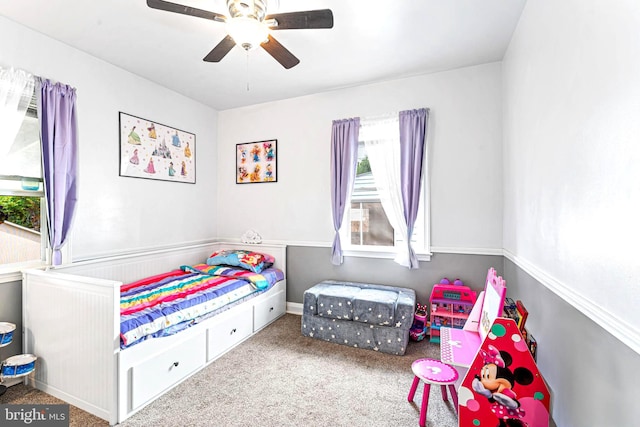 1918 Maxwell Ave, Baltimore, MD 21222 - bedroom featuring multiple windows, a ceiling fan, and carpet flooring