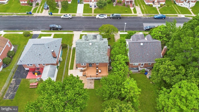 aerial view of residential area