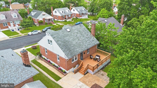 aerial view of residential area