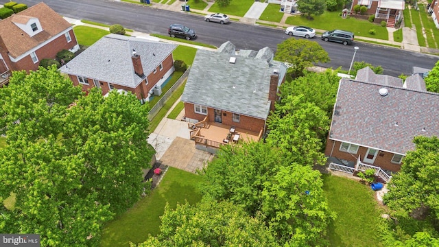 aerial view of residential area