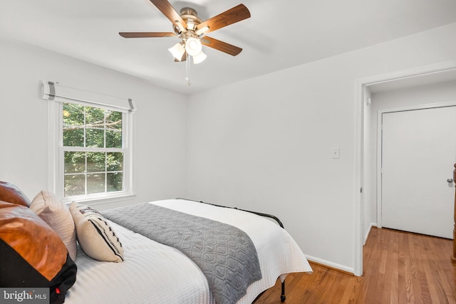 3901 Bradwater St, Fairfax, VA 22031 - bedroom featuring light wood finished floors and a ceiling fan