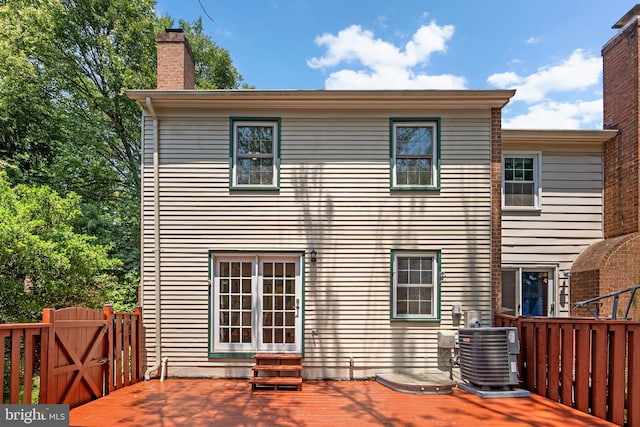 3901 Bradwater St, Fairfax, VA 22031 - back of house featuring a gate, a deck, a chimney, and entry steps