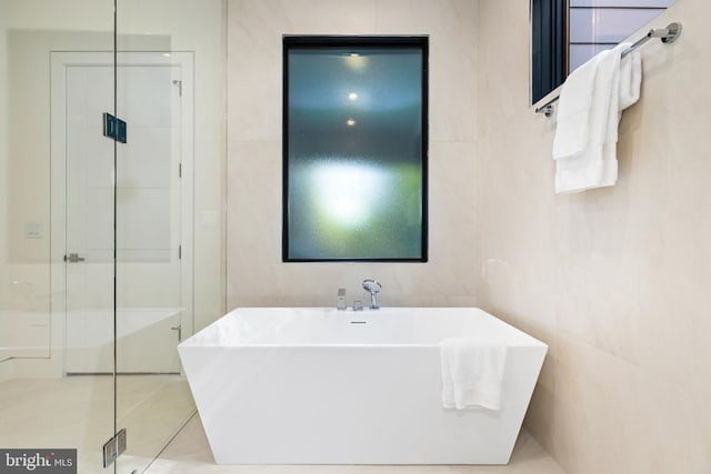 3554 Military Rd, Arlington, VA 22207 - full bath featuring a freestanding tub and a stall shower