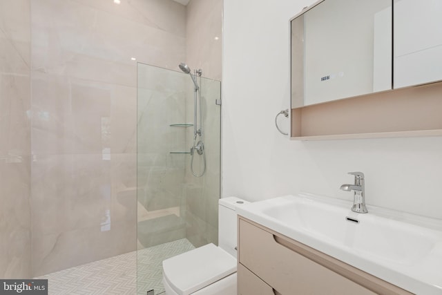 3554 Military Rd, Arlington, VA 22207 - bathroom featuring walk in shower, toilet, and vanity