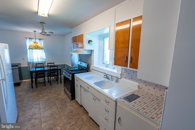 334 Windsor St, Wyomissing, PA 19610 - kitchen featuring gas range, a sink, healthy amount of natural light, and light countertops