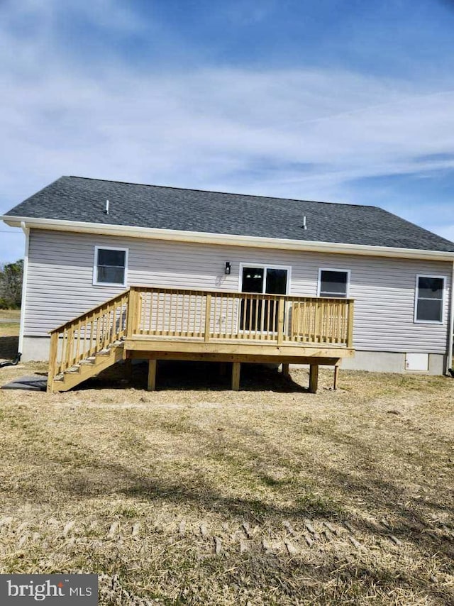 826 S Glebe Rd, Montross, VA 22520 - rear view of property with a wooden deck and roof with shingles