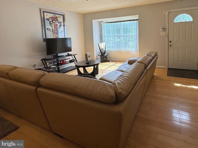 106 Perth Amboy Ct, Upper Marlboro, MD 20774 - living room featuring a textured ceiling and hardwood / wood-style floors