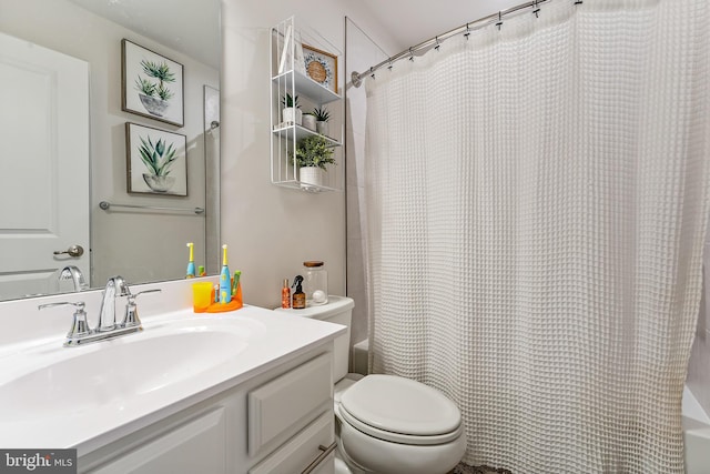 2314 Emerson Ln, Fredericksburg, VA 22401 - full bathroom with shower / tub combo with curtain, toilet, and vanity