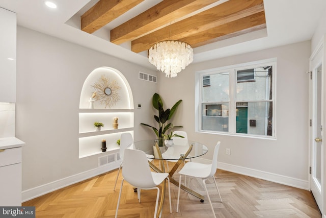 728 S Warnock St, Philadelphia, PA 19147 - dining area featuring a chandelier, baseboards, and recessed lighting
