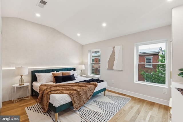 728 S Warnock St, Philadelphia, PA 19147 - bedroom featuring lofted ceiling, light wood-style flooring, baseboards, and recessed lighting