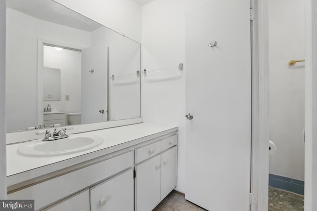 bathroom with toilet and vanity