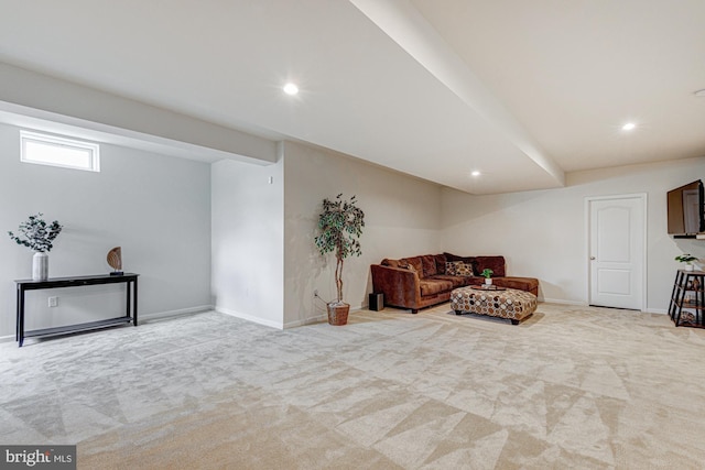 1303 Officers Row, Delaware City, DE 19706 - sitting room with carpet flooring, recessed lighting, and baseboards