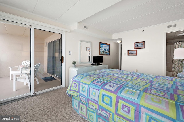10002 Coastal Hwy Unit 611, Ocean City, MD 21842 - bedroom featuring carpet flooring, crown molding, and access to exterior