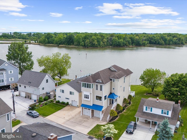 7839 Denton Ave, Baltimore, MD 21219 - aerial view of residential area featuring a large body of water