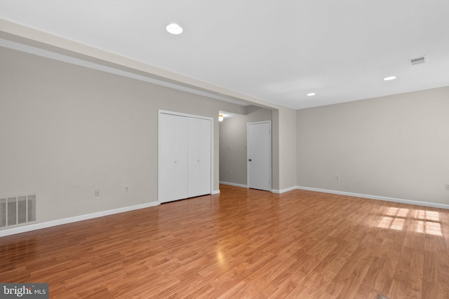 4849 Carriagepark Rd, Fairfax, VA 22032 - empty room with baseboards, light wood-type flooring, and recessed lighting