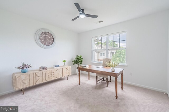 4415 Weatherington Ln Unit 401, Fairfax, VA 22030 - carpeted office with a ceiling fan and baseboards