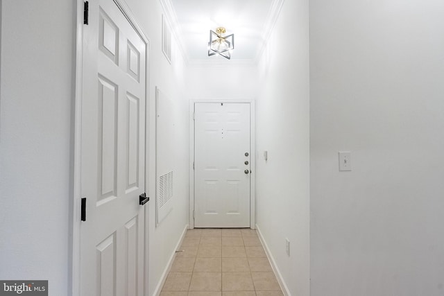 4415 Weatherington Ln Unit 401, Fairfax, VA 22030 - doorway featuring crown molding, light tile patterned flooring, and baseboards
