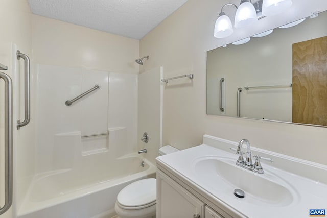 7 Spoon Ter, Palmyra, VA 22963 - bathroom featuring toilet, vanity, bathtub / shower combination, and a textured ceiling