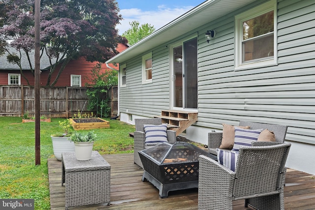 1808 Bay Ridge Ave, Annapolis, MD 21403 - deck with entry steps and a vegetable garden