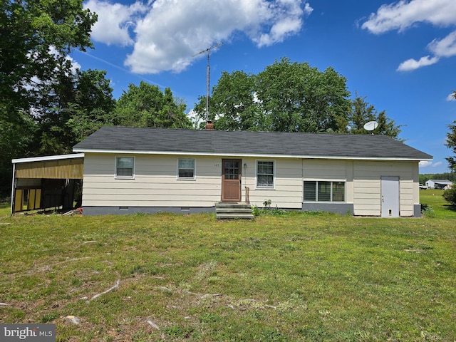 145 Harding Ln, Lottsburg, VA 22511 - view of front facade featuring crawl space and a front yard