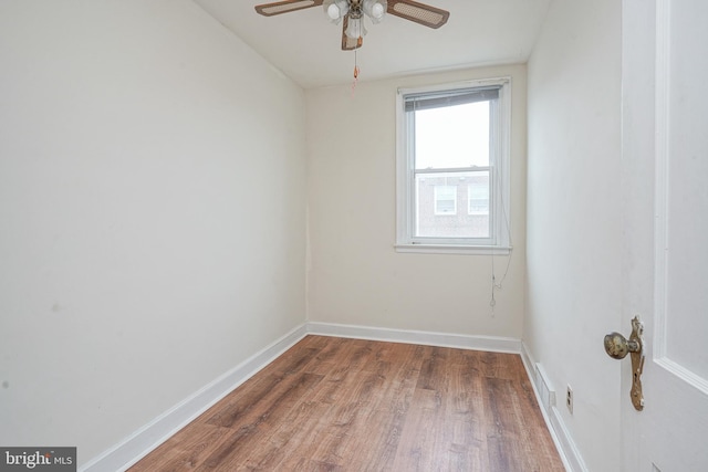 3311 Meridian St, Philadelphia, PA 19136 - unfurnished room with wood finished floors, a ceiling fan, and baseboards