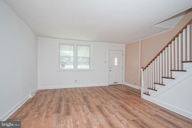 3311 Meridian St, Philadelphia, PA 19136 - foyer entrance featuring wood finished floors, stairs, and baseboards