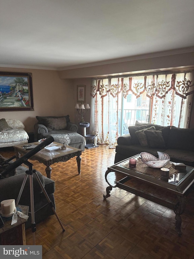 1250 S Washington St S Unit 207, Alexandria, VA 22314 - living area featuring crown molding