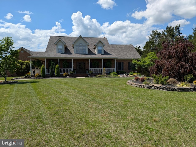 15920 River Bend Ct, Williamsport, MD 21795 - view of front of home with a front yard, covered porch, and brick siding