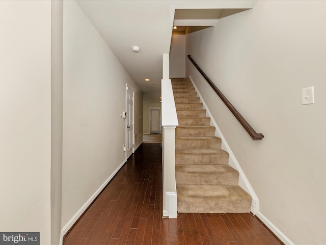 6207 Margarita Way, Frederick, MD 21703 - staircase featuring hardwood / wood-style floors, baseboards, and recessed lighting