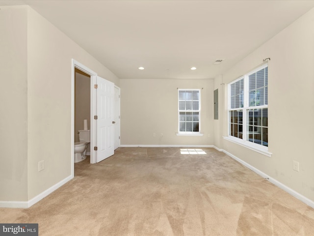 6207 Margarita Way, Frederick, MD 21703 - spare room featuring baseboards, light colored carpet, recessed lighting, and electric panel