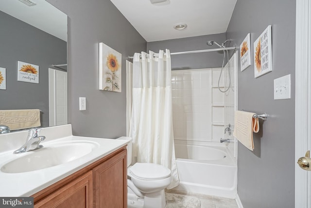 2501 Lexington Mews, Woolwich Twp, NJ 08085 - bathroom with shower / tub combo, toilet, vanity, tile patterned flooring, and baseboards