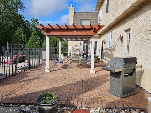306 Springbrook Ct, Hockessin, DE 19707 - view of patio with a grill, fence, and a pergola